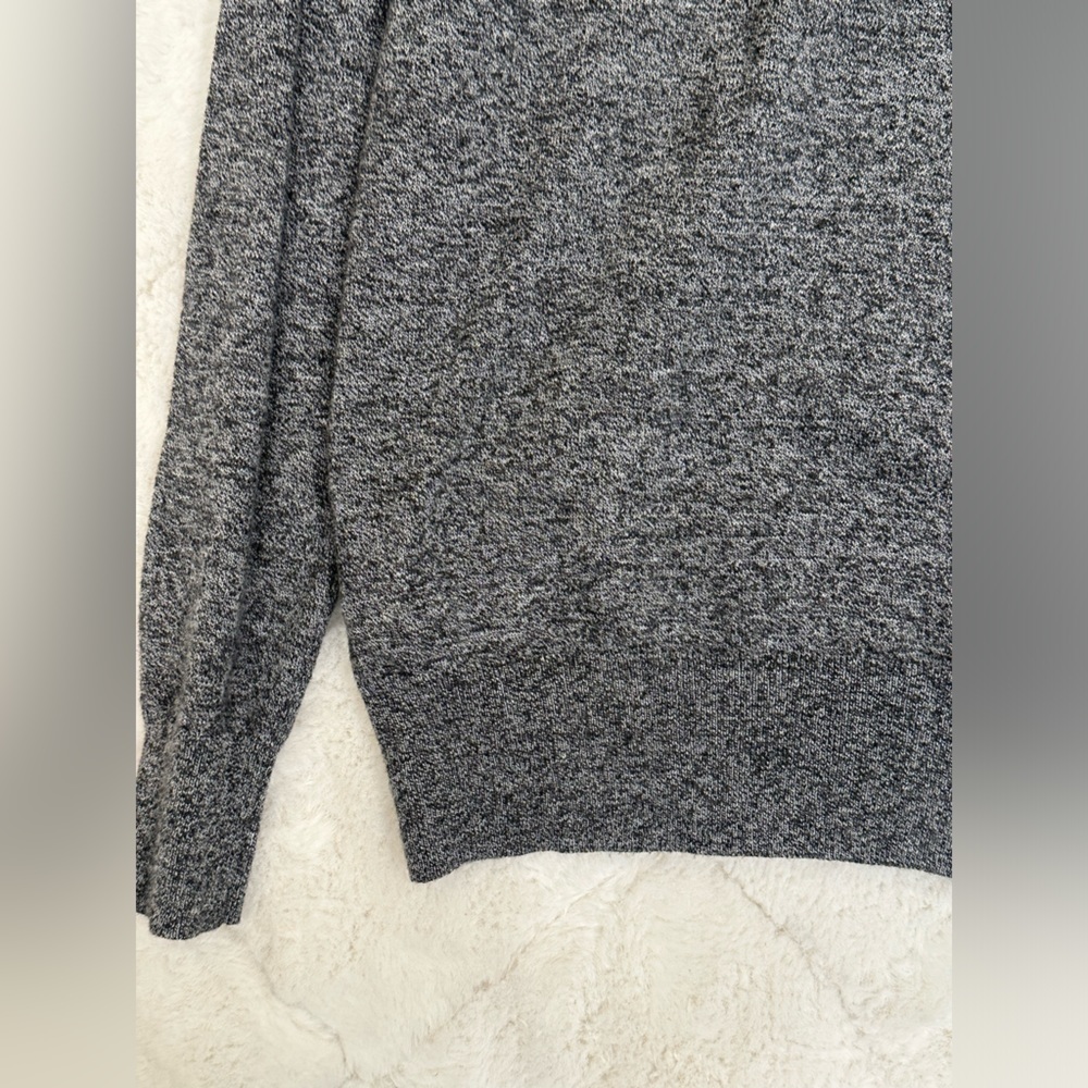 Superdry Men's V-Neck Sweater in Charcoal Gray with Orange Trim - Picture 10 of 12